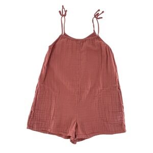 Old Navy Girl' Double-Weave Gauze Shoulder-Tie Romper‎ Spice Sz L 10/12 Beach